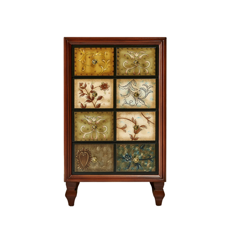 Vertical Traditional Wooden Storage Chest Bedroom Chest with Drawers