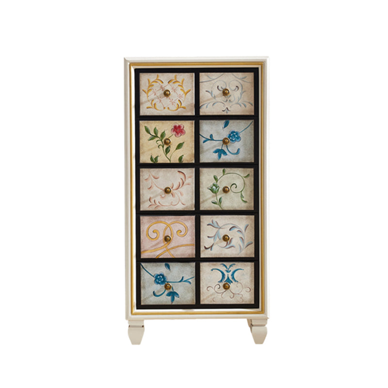 Vertical Traditional Wooden Storage Chest Bedroom Chest with Drawers