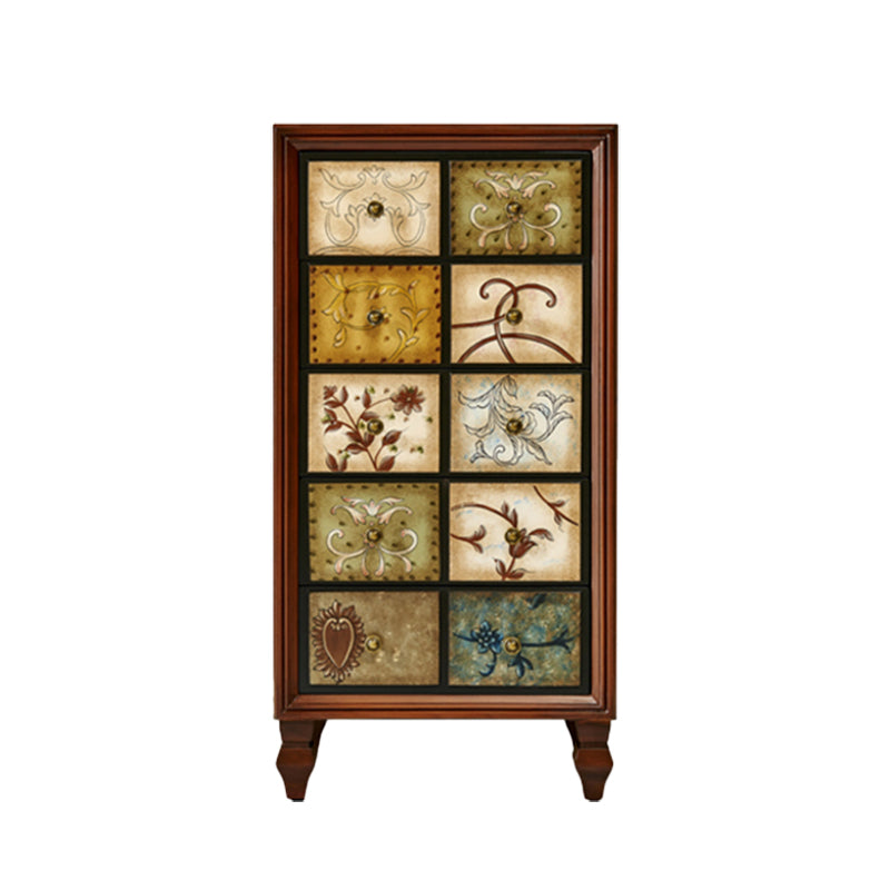 Vertical Traditional Wooden Storage Chest Bedroom Chest with Drawers