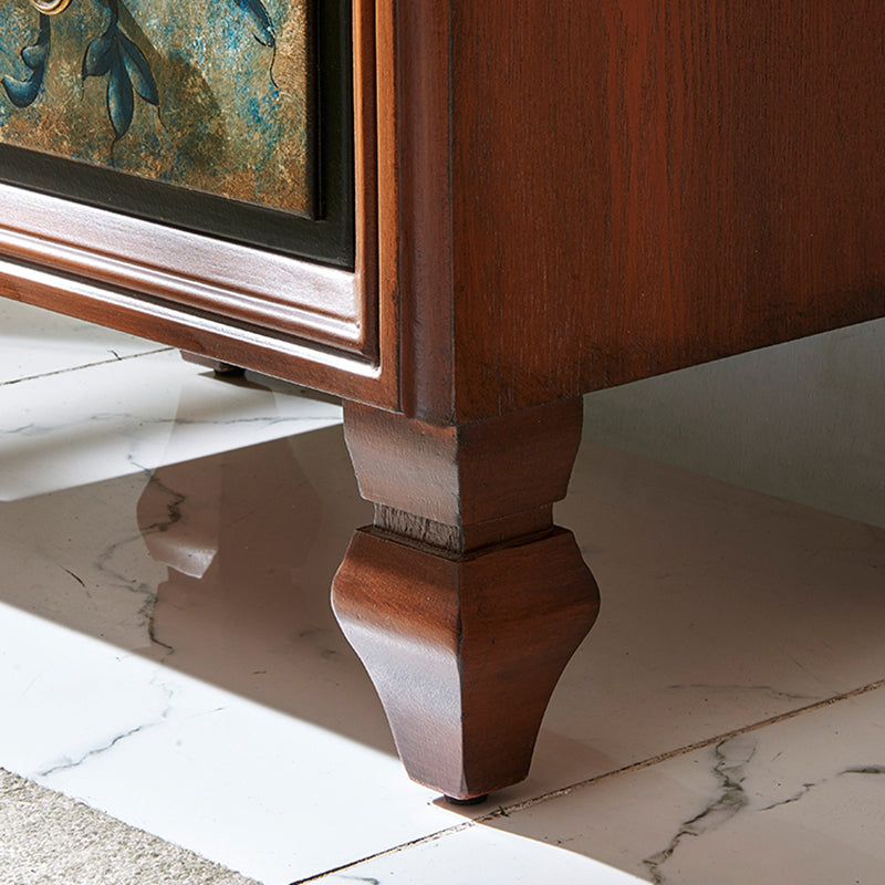 Vertical Traditional Wooden Storage Chest Bedroom Chest with Drawers