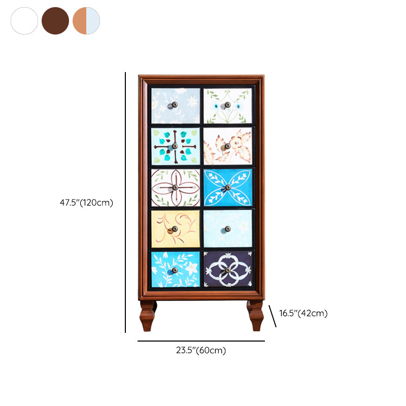 Vertical Traditional Wooden Storage Chest Bedroom Chest with Drawers