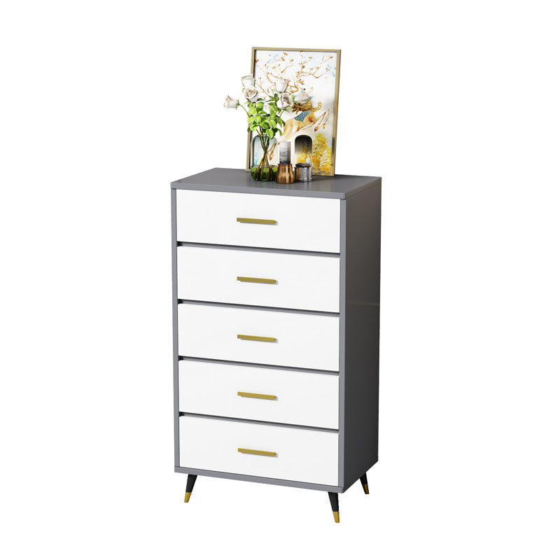 Stone Glam Storage Chest Bedroom Vertical Chest with Drawers