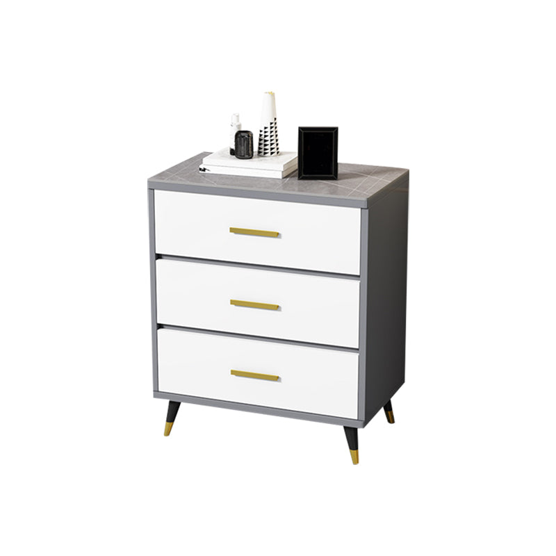 Stone Glam Storage Chest Bedroom Vertical Chest with Drawers