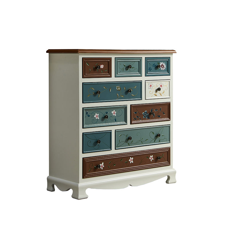 Coastal Storage Chest Dresser Solid Wood Dresser with 4/8/10/12 Drawers