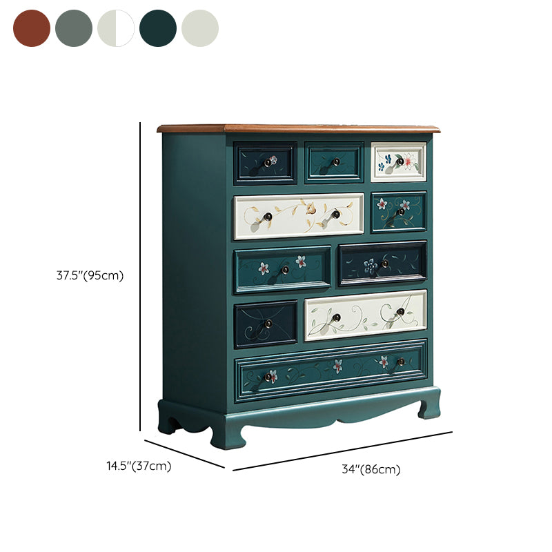 Coastal Storage Chest Dresser Solid Wood Dresser with 4/8/10/12 Drawers