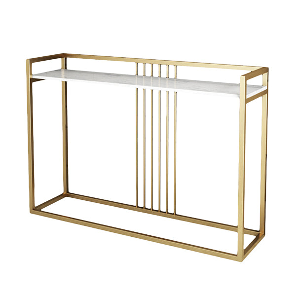 12" W Marble Console Table Glam Rectangle Accent Table for Hall