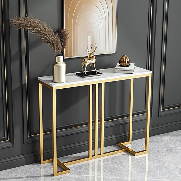 Glam Marble Console Table 12" W Rectangle Accent Table for Hall