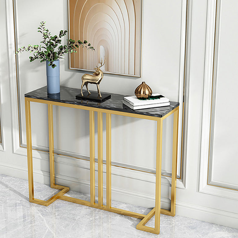 Glam Marble Console Table 12" W Rectangle Accent Table for Hall