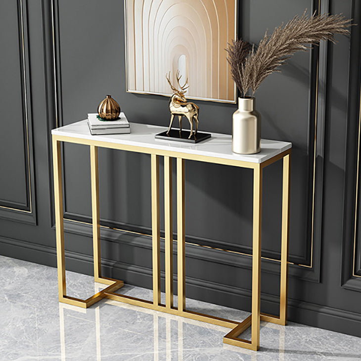 Glam Marble Console Table 12" W Rectangle Accent Table for Hall