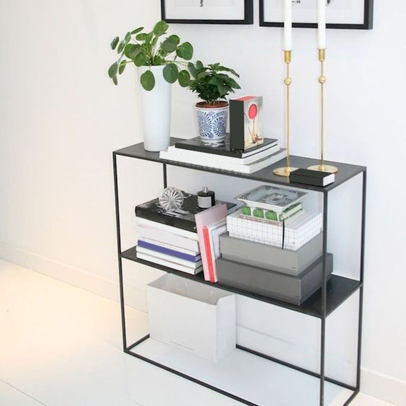 Modern Console Accent Table Antique Finish Console Sofa Table with Shelf