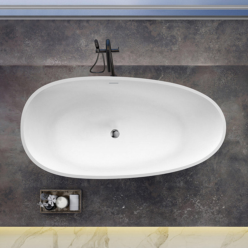 Modern Stone Bathtub Freestand Soaking Bathtub with Drain Bath Tub