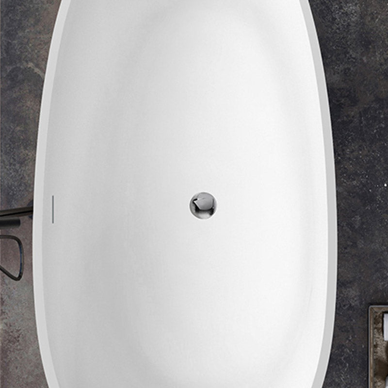 Modern Stone Bathtub Freestand Soaking Bathtub with Drain Bath Tub