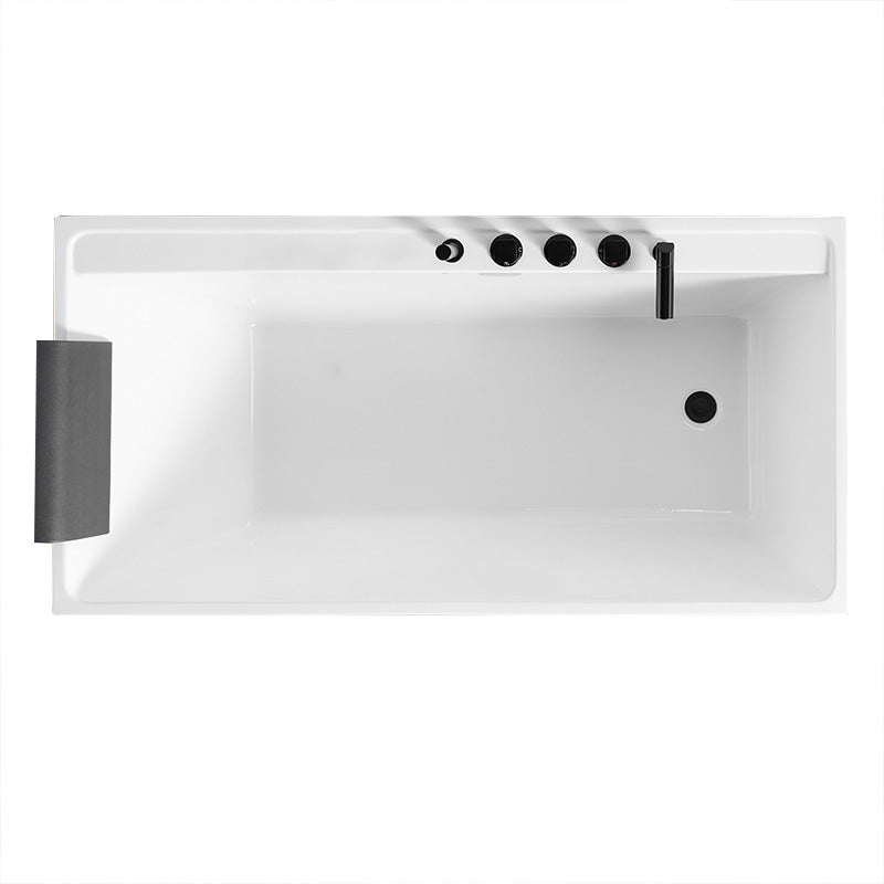 Modern White Rectangle Bathtub Acrylic Freestand Soaking Bathtub with Drain Bath Tub