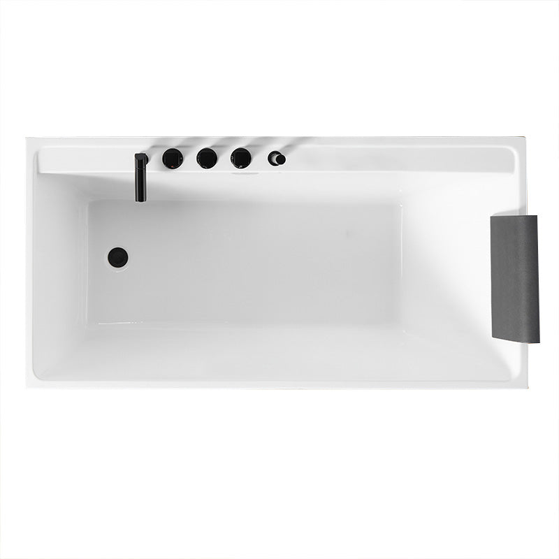 Modern White Rectangle Bathtub Acrylic Freestand Soaking Bathtub with Drain Bath Tub