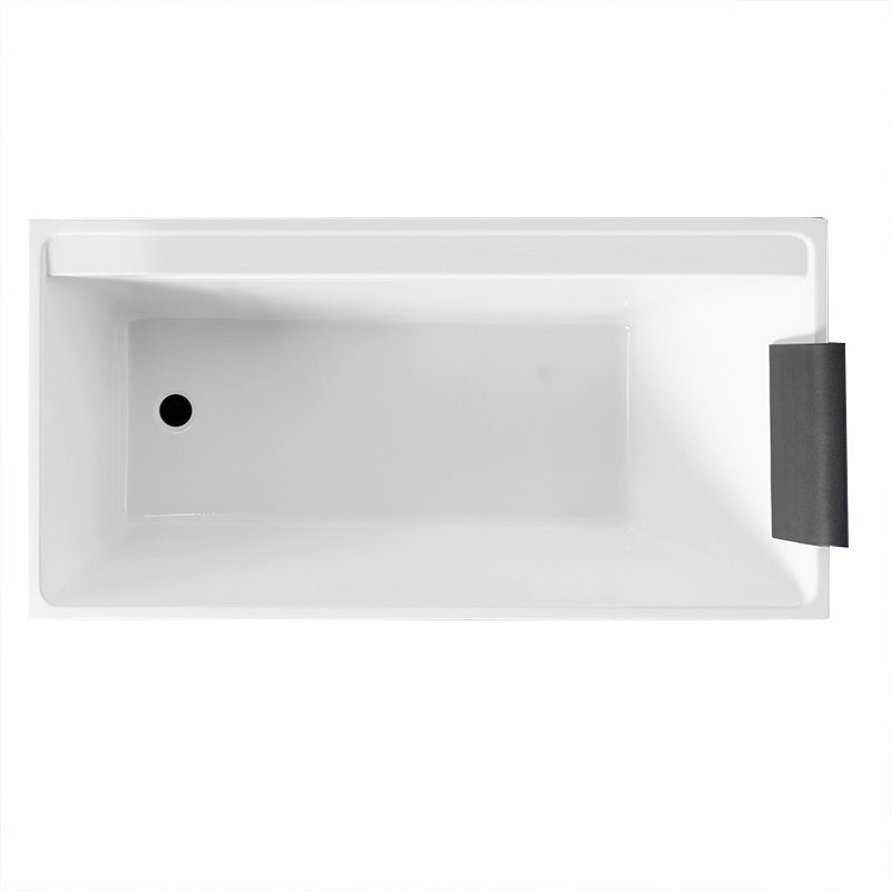 Modern White Rectangle Bathtub Acrylic Freestand Soaking Bathtub with Drain Bath Tub