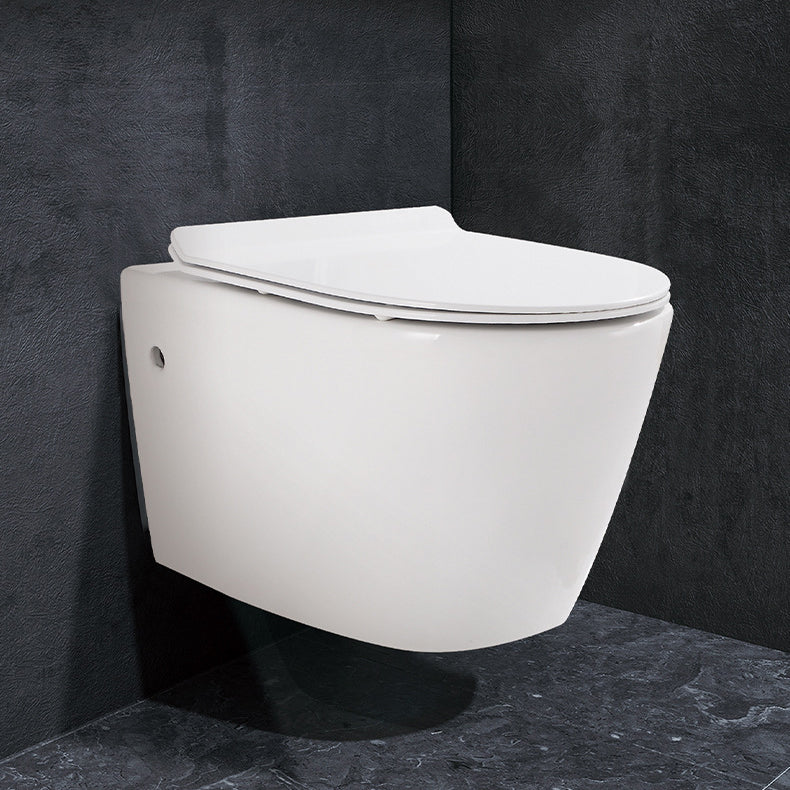 Modern Wall Mount Toilet All-In-One Porcelain Single Flush Toilet Bowl