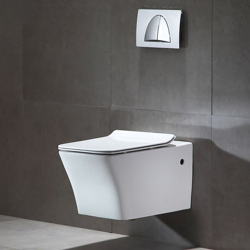 Modern Wall Mount Toilet All-In-One Porcelain Single Flush Toilet Bowl