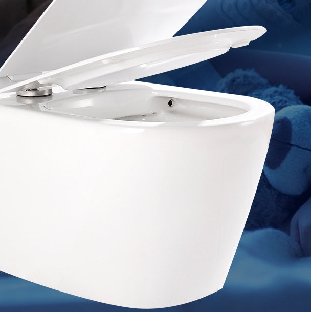 Modern Wall Mount Toilet All-In-One Porcelain Single Flush Toilet Bowl