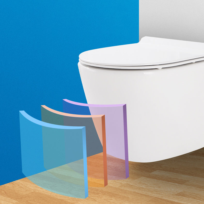 Modern Wall Mount Toilet All-In-One Porcelain Single Flush Toilet Bowl