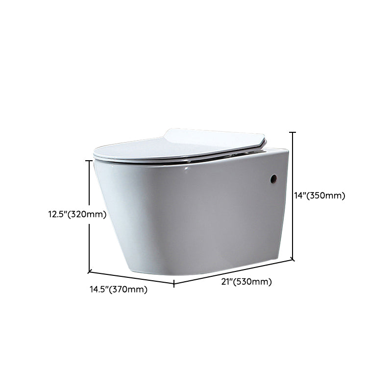 Modern Wall Mount Toilet All-In-One Porcelain Single Flush Toilet Bowl