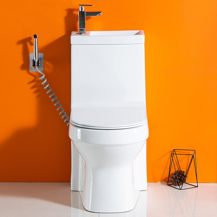 Modern Floor Mount Toilet Bowl Elong Toilet with Seat for Bathroom