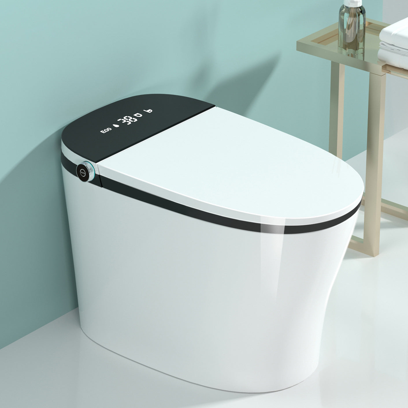 Modern Elong Toilet Bowl Siphon Floor Mount Toilet with Seat for Bathroom