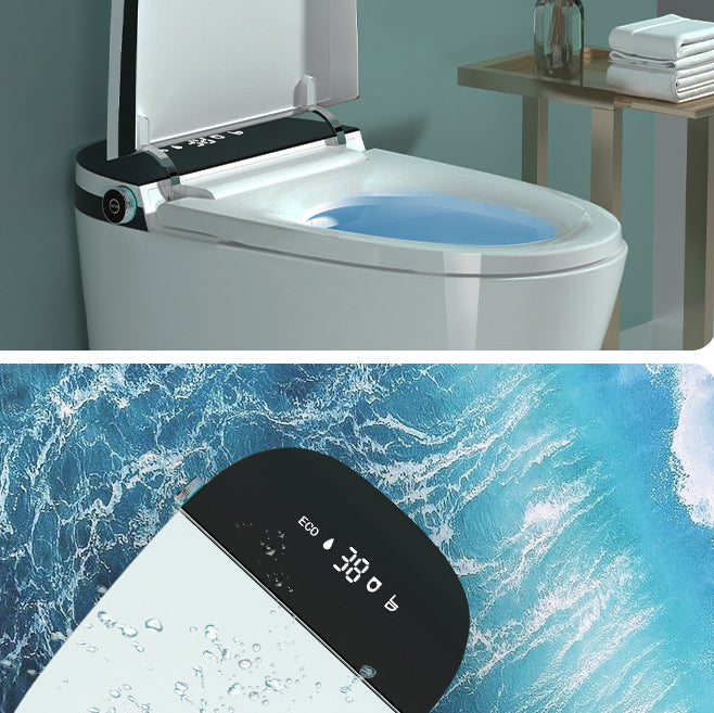 Modern Elong Toilet Bowl Siphon Floor Mount Toilet with Seat for Bathroom