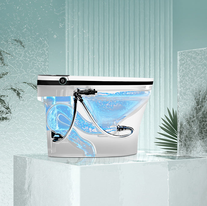 Modern Elong Toilet Bowl Siphon Floor Mount Toilet with Seat for Bathroom