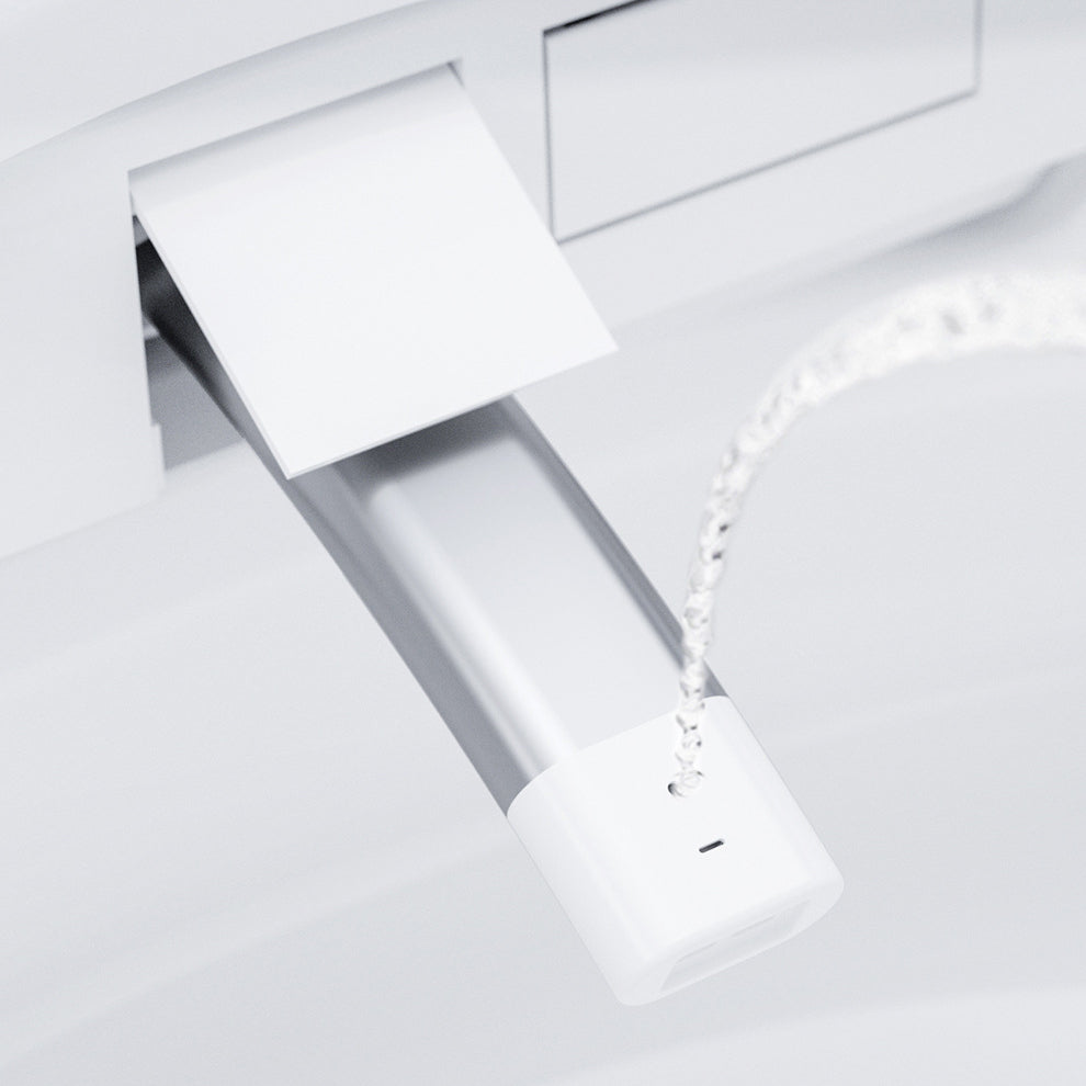 Contemporary One Piece Toilet Concealed Tank Toilet Bowl with Slow Close Seat for Washroom