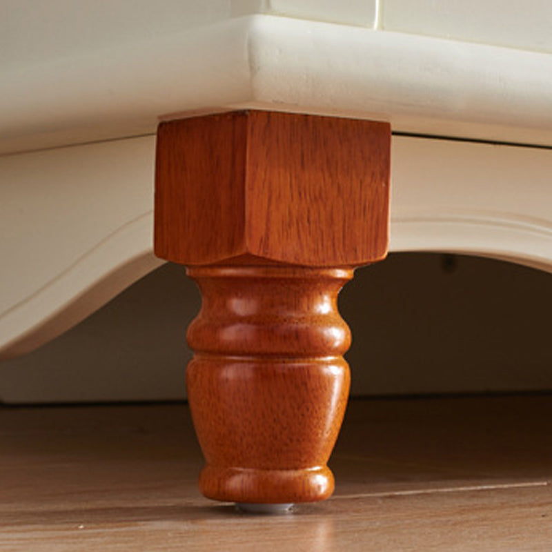 Hinged Wooden Wardrobe Cabinet with Legs Coastal Wardrobe Armoire