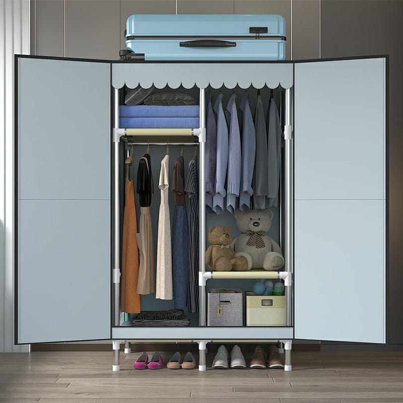 Hinged Wardrobe Armoire Modern Steel Wardrobe Closet with Legs