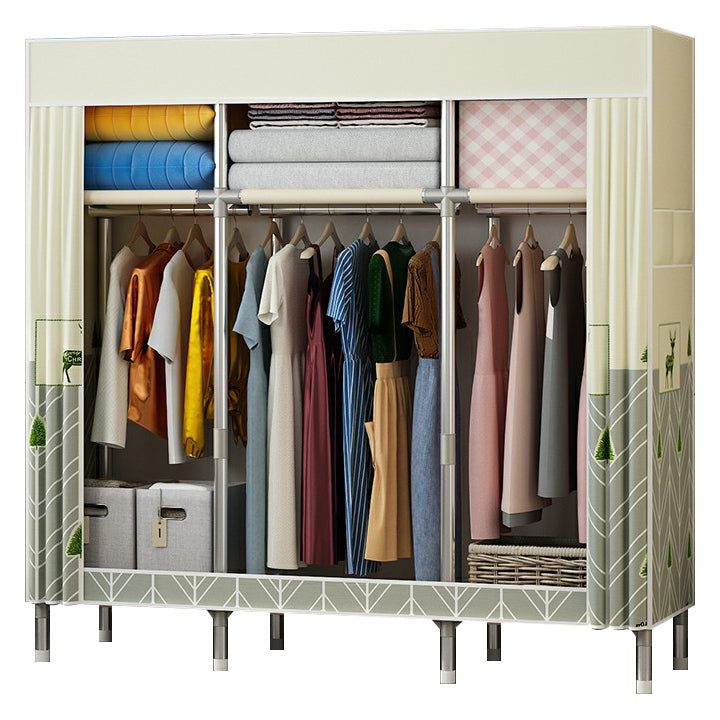 Contemporary Wardrobe Closet with Legs Metal Wardrobe Cabinet