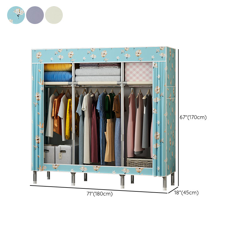 Contemporary Wardrobe Closet with Legs Metal Wardrobe Cabinet