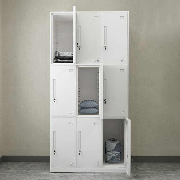 Hinged Wardrobe Cabinet with Lock Industrial Steel Wardrobe Armoire