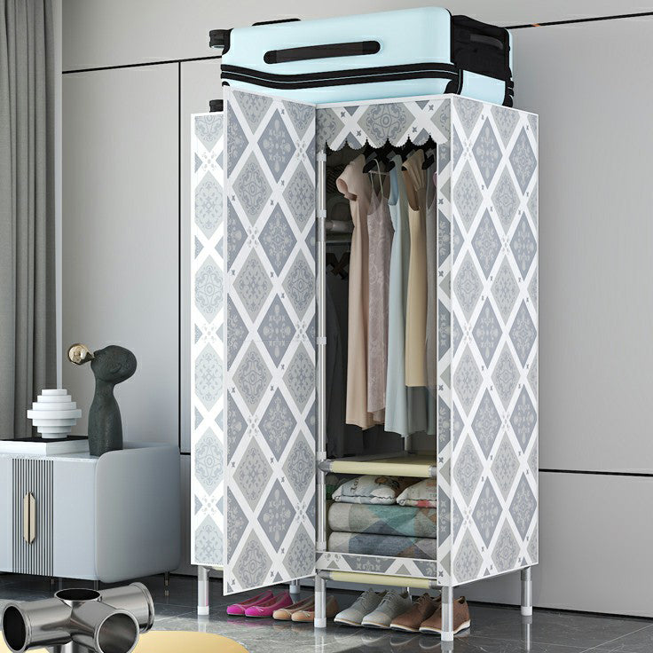 Hinged Steel Wardrobe Armoire Contemporary Wardrobe Closet with Legs
