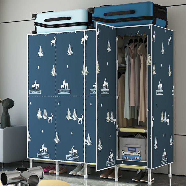 Hinged Steel Wardrobe Armoire Contemporary Wardrobe Closet with Legs