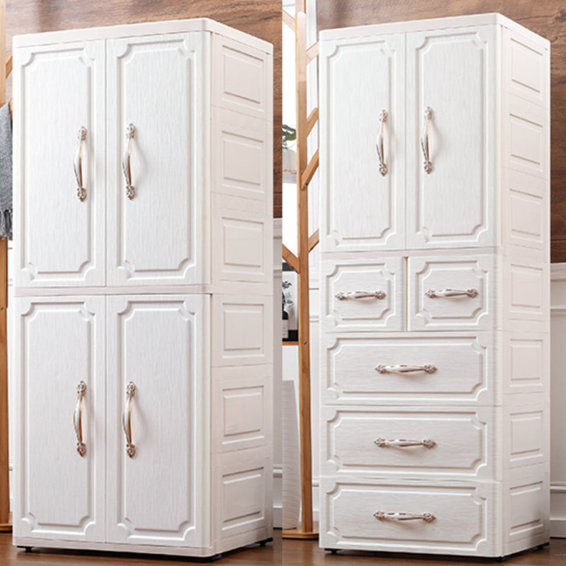 White Plastic Wardrobe Closet Contemporary Wardrobe Armoire for Home