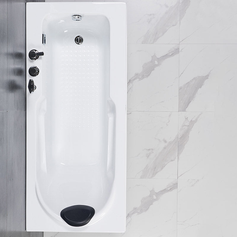 Modern White Acrylic Bathtub Rectangle Freestand Soaking Bathtub with Drain Bath Tub