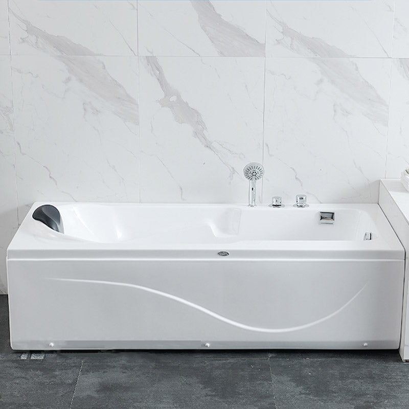 Modern White Acrylic Bathtub Rectangle Freestand Soaking Bathtub with Drain Bath Tub
