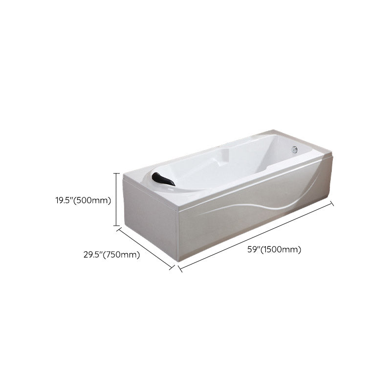 Modern White Acrylic Bathtub Rectangle Freestand Soaking Bathtub with Drain Bath Tub
