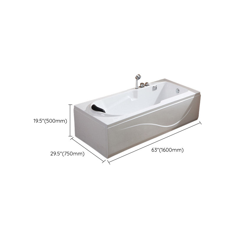 Modern White Acrylic Bathtub Rectangle Freestand Soaking Bathtub with Drain Bath Tub