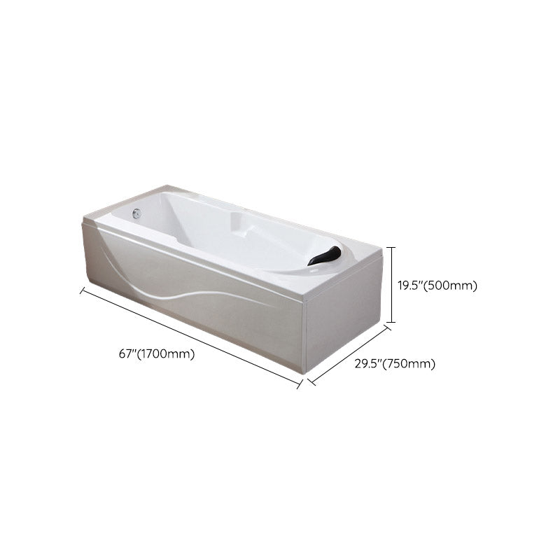 Modern White Acrylic Bathtub Rectangle Freestand Soaking Bathtub with Drain Bath Tub
