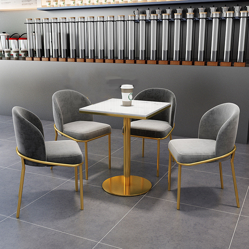 Nordic 1/3/5 Pieces Dining Set Rectangle Stone Dining Table for Cafe