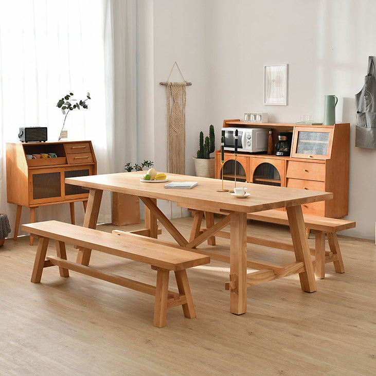 Traditional 1/2/3/5/7 Pieces Dining Set Rectangle Pine Wood Dining Table for Dining Room