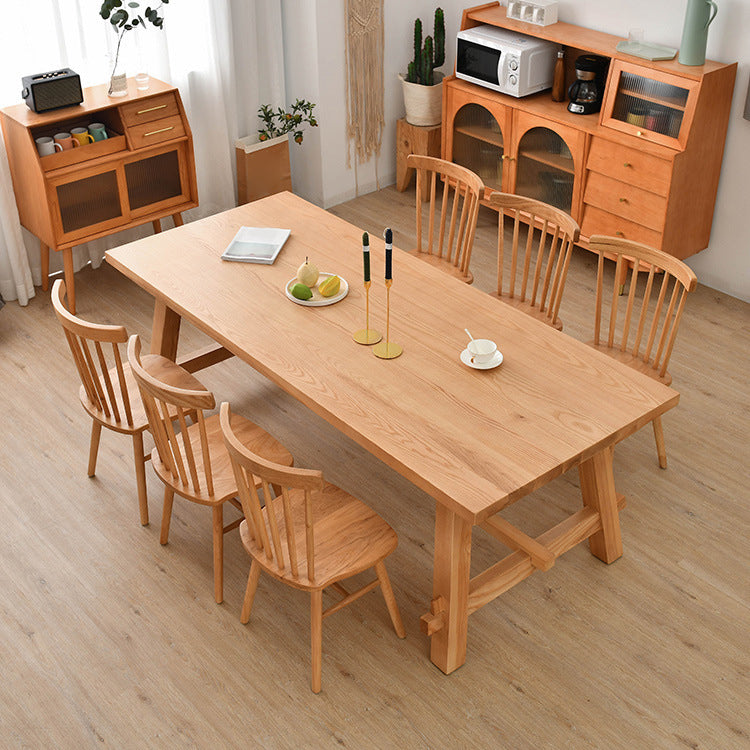 Traditional 1/2/3/5/7 Pieces Dining Set Rectangle Pine Wood Dining Table for Dining Room