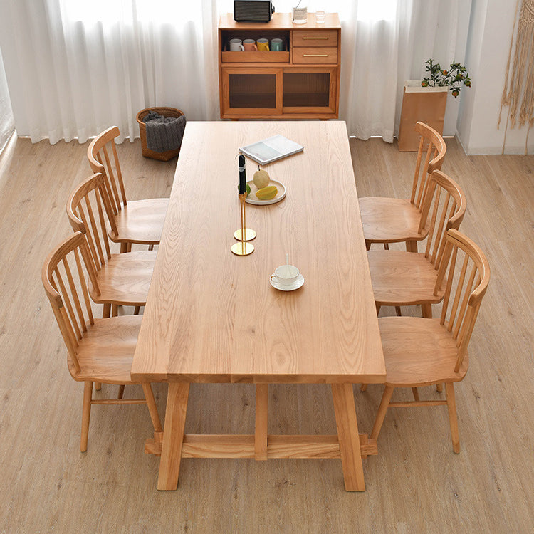 Traditional 1/2/3/5/7 Pieces Dining Set Rectangle Pine Wood Dining Table for Dining Room