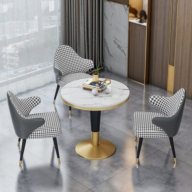 Modern Round Dining Table Set 1/4/5 Pieces Dining Set with Padded Chairs