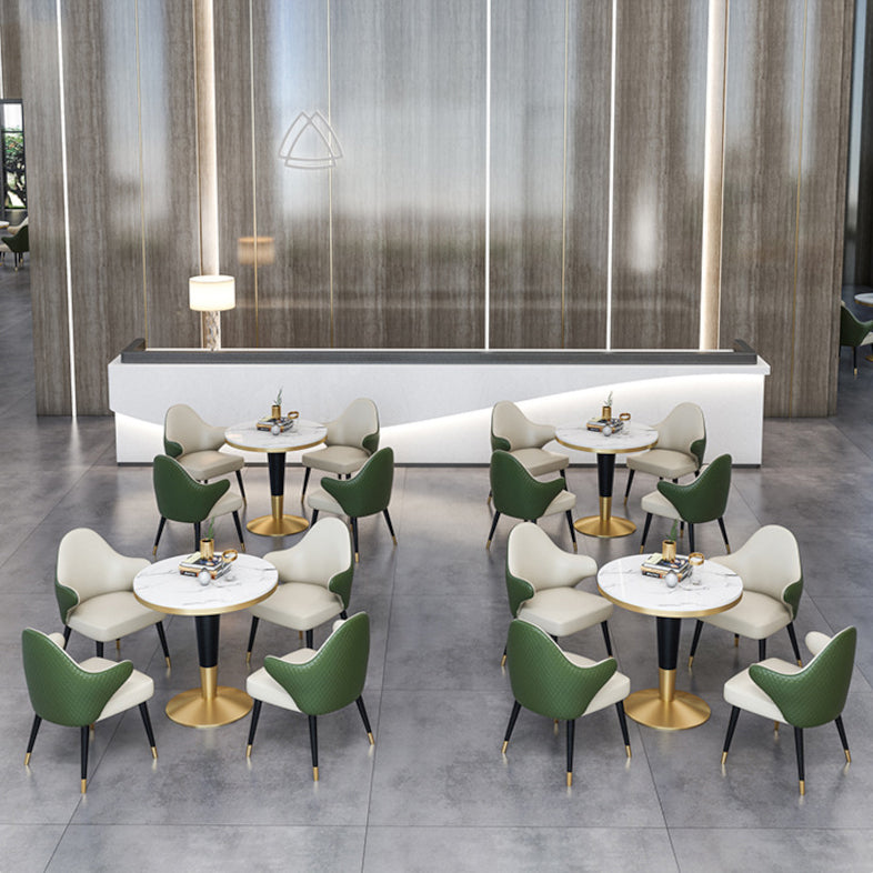 Modern Round Dining Table Set 1/4/5 Pieces Dining Set with Padded Chairs