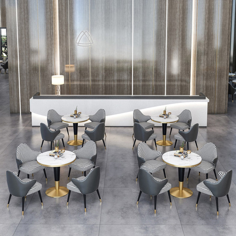 Modern Round Dining Table Set 1/4/5 Pieces Dining Set with Padded Chairs