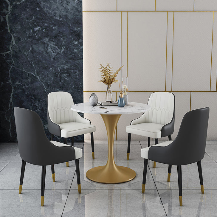 Glam Dinette Set for Dining Room 1/4/5 Pieces Polished Finish Dining Table Set